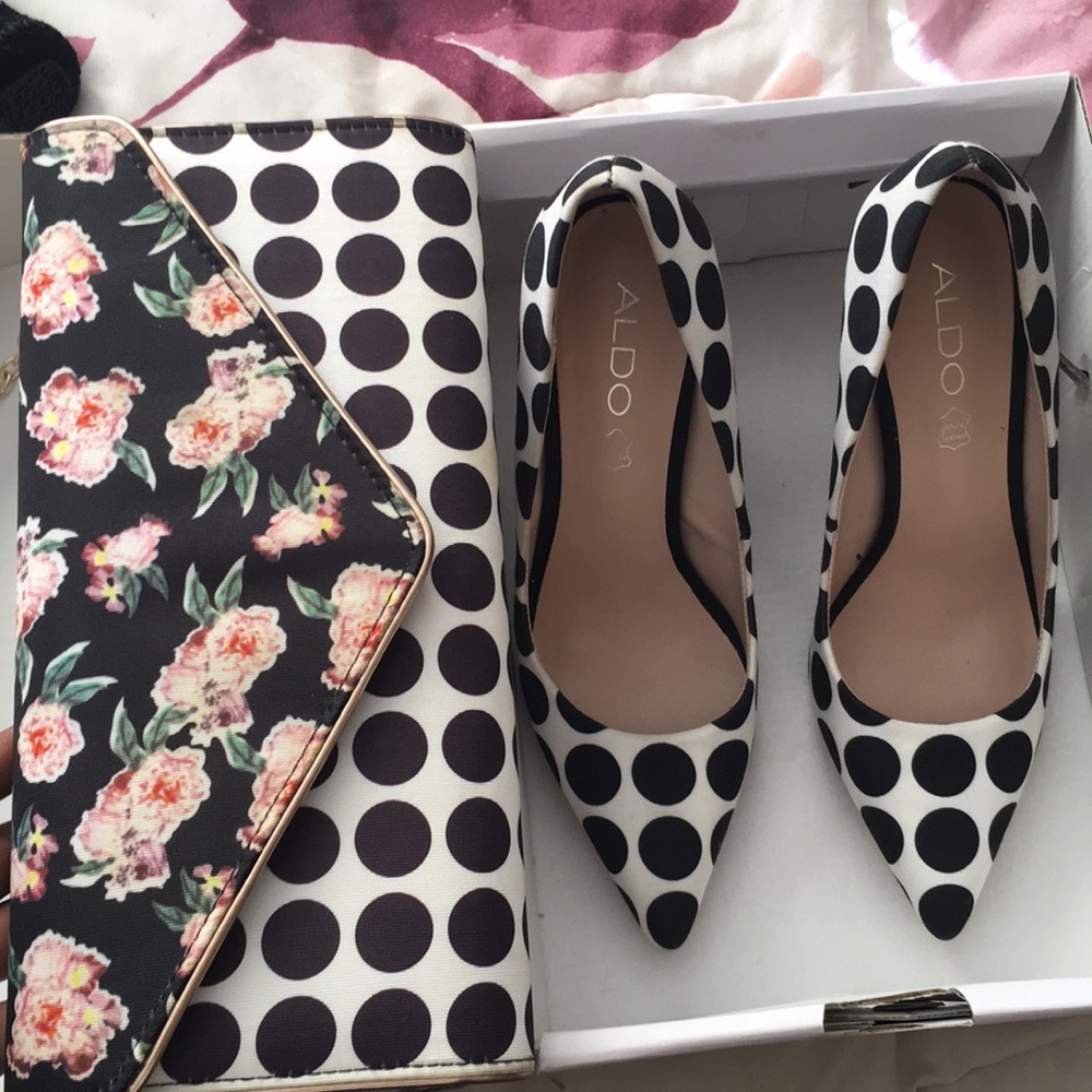 Aldo Heels & Crossbody Clutch Size 7